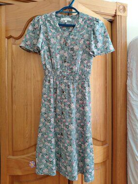 Monteau Summer Floral blue/green Dress